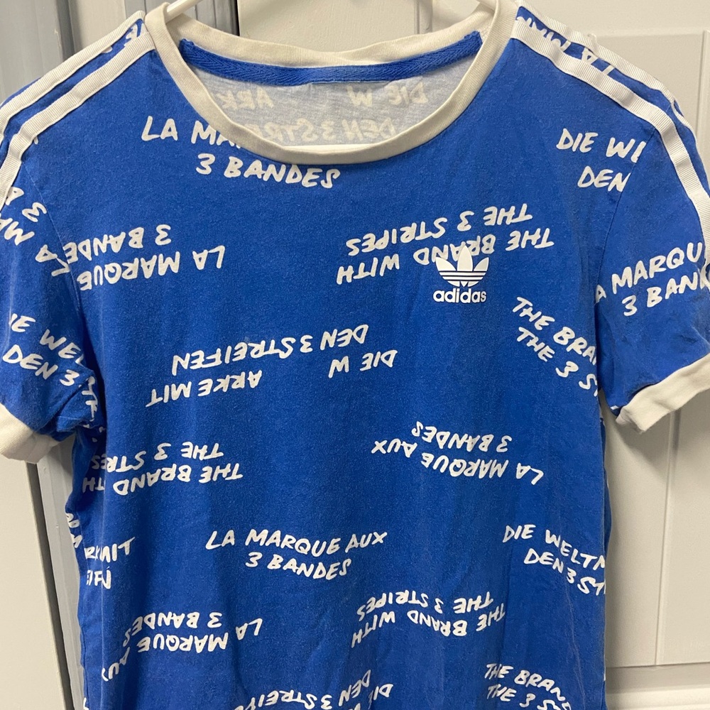 Adidas 3 Stripe Blue Shirt